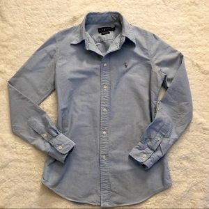 Blue polo long sleeve shirt (XS)